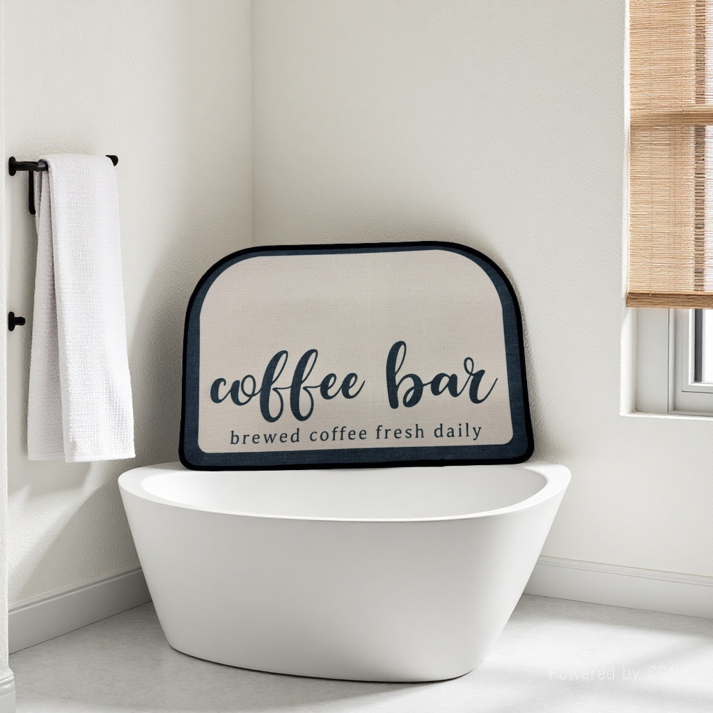The coffee bar-themed floor mat is anti-slip, wear-resistant, water-absorbent and soft. It is a high-quality new carpet floor mat for both domestic and international trade, suitable for home living rooms