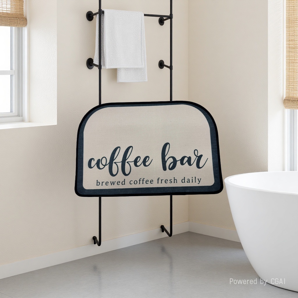 The coffee bar-themed floor mat is anti-slip, wear-resistant, water-absorbent and soft. It is a high-quality new carpet floor mat for both domestic and international trade, suitable for home living rooms details Picture