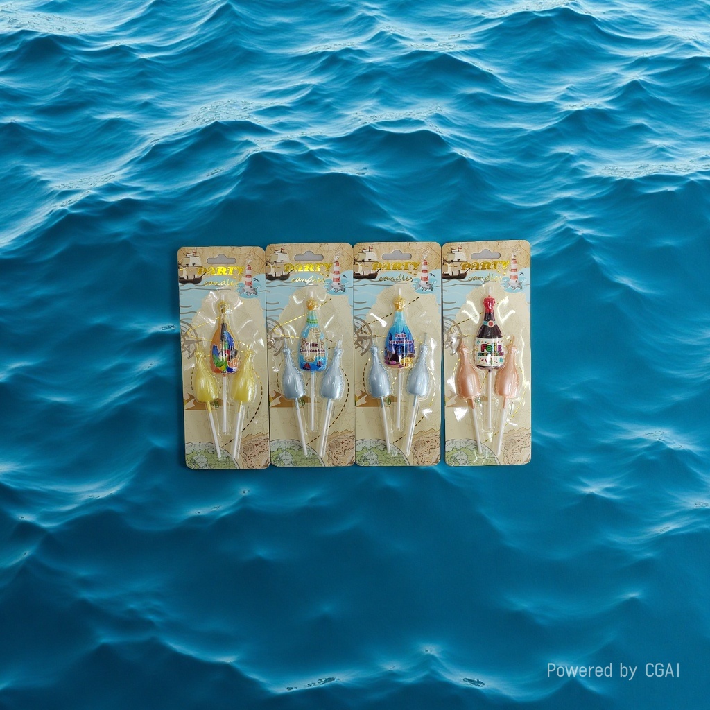 Pirate-themed candle packaging pallet, birthday wine bottle candles, party supplies decoration Application Scenario