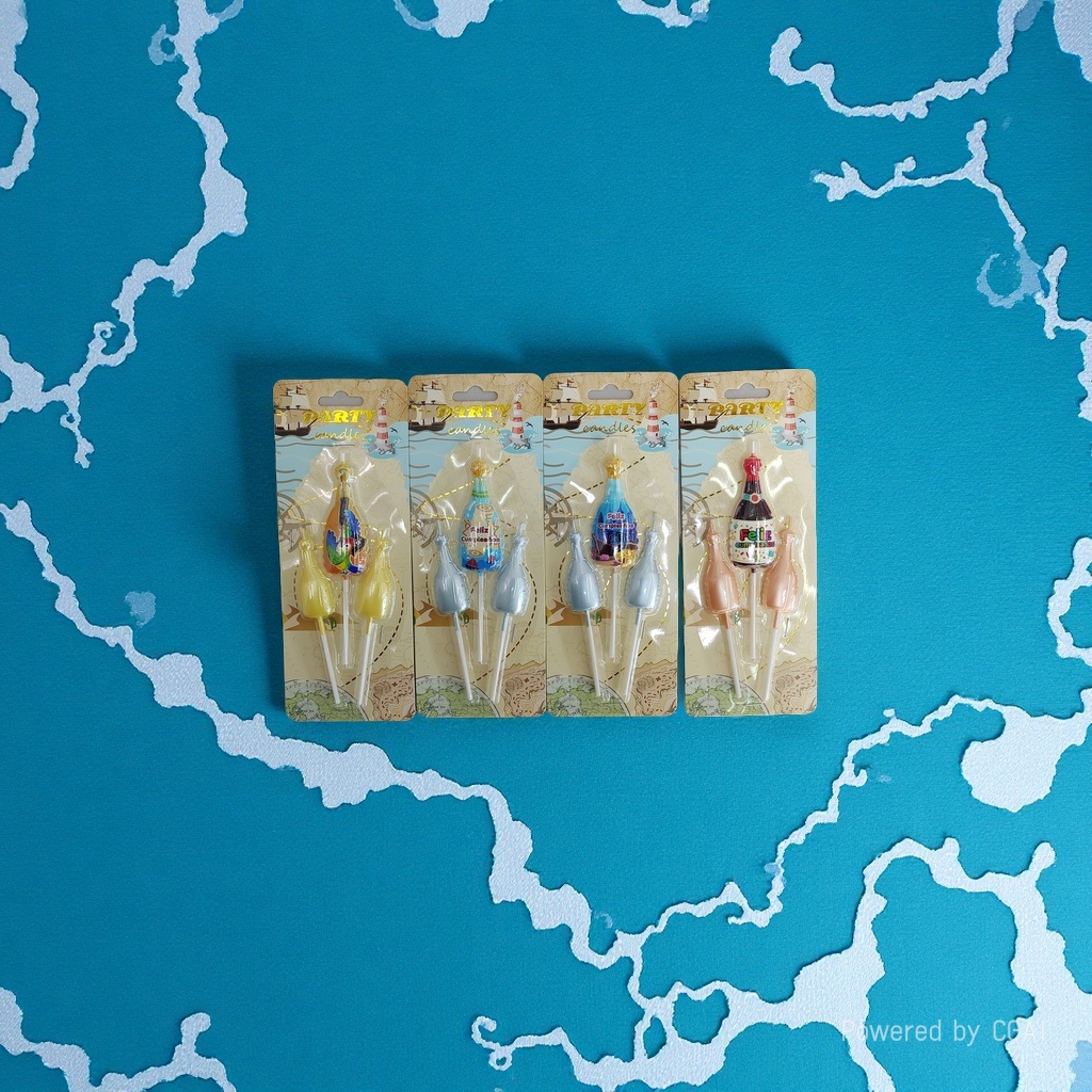 Pirate-themed candle packaging pallet, birthday wine bottle candles, party supplies decoration