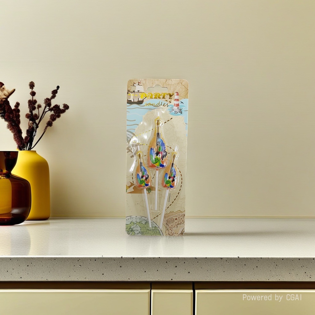 Pirate-themed party candle packaging, 3 pieces of pallets, birthday wine bottle, candle party decoration Specification image