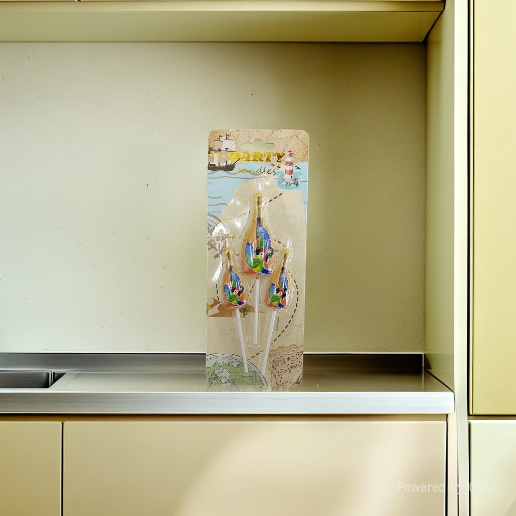 Pirate-themed party candle packaging, 3 pieces of pallets, birthday wine bottle, candle party decoration Application Scenario