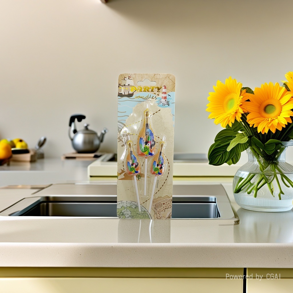 Pirate-themed party candle packaging, 3 pieces of pallets, birthday wine bottle, candle party decoration details Picture