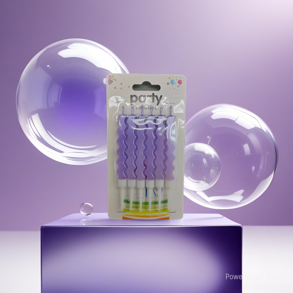 Purple wavy birthday candles, birthday candle gift box set Application Scenario