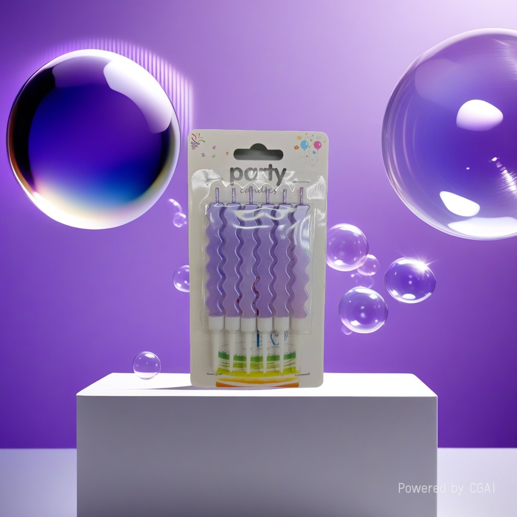 Purple wavy birthday candles, birthday candle gift box set details Picture