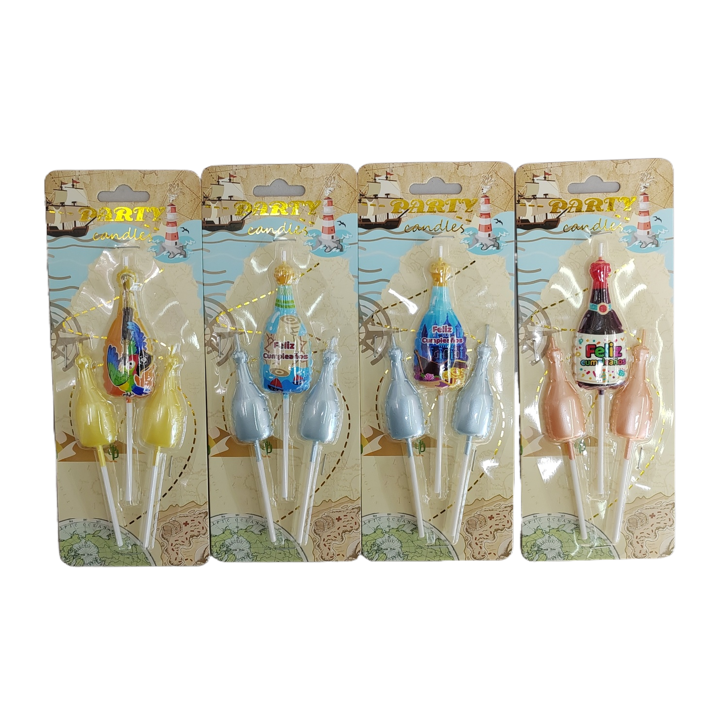 Pirate-themed candle packaging pallet, birthday wine bottle candles, party supplies decoration Item Picture