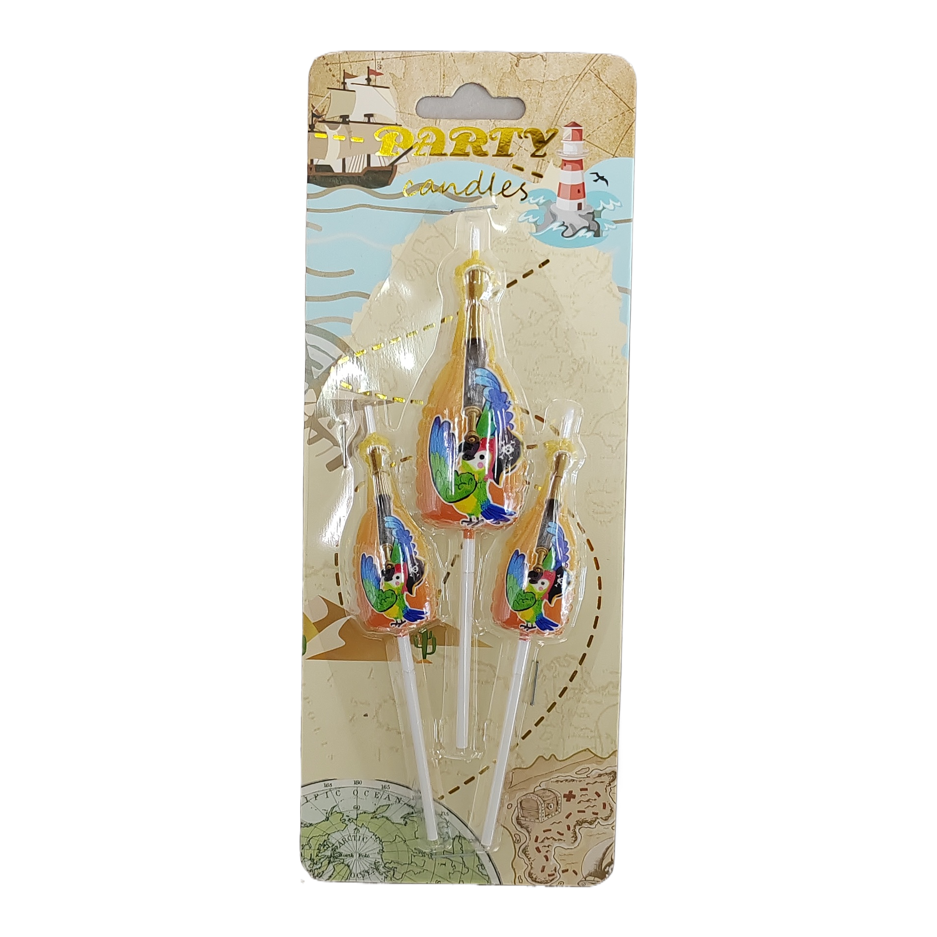 Pirate-themed party candle packaging, 3 pieces of pallets, birthday wine bottle, candle party decoration Item Picture