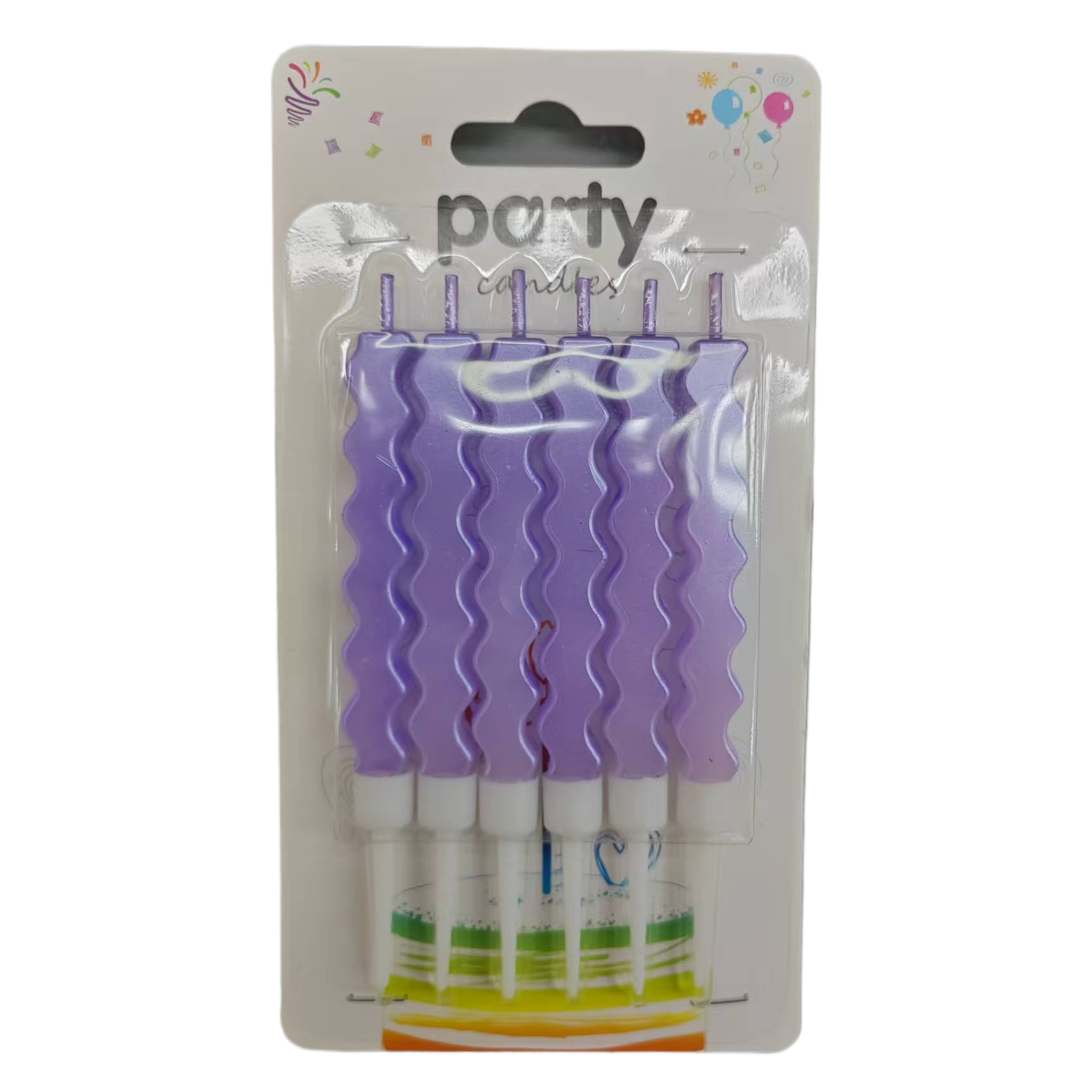 Purple wavy birthday candles, birthday candle gift box set Item Picture