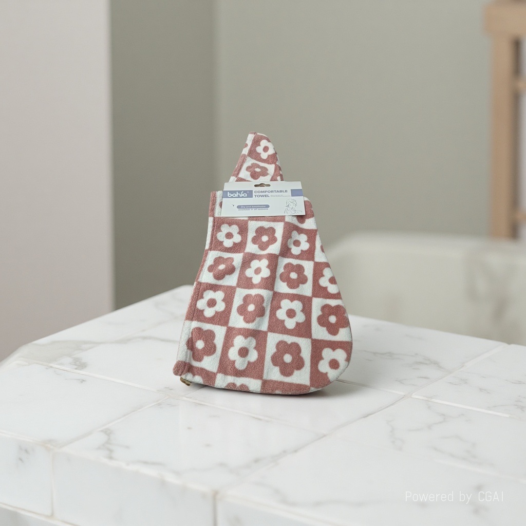 喜湾bahía新款涤锦印花珊瑚绒干发帽柔软吸水护发浴帽