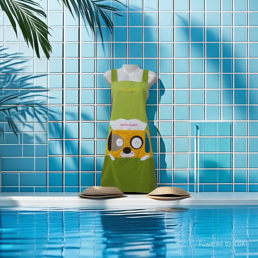 Korean cartoon dog pattern pet fashion home strap cotton apron warm and anti-slip design kitchen baking women's work clothes work waist wrap