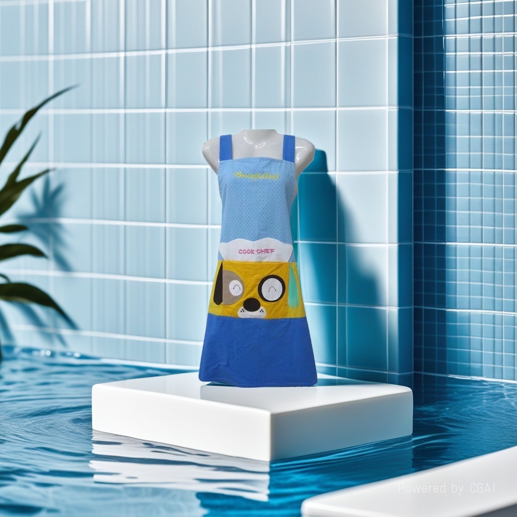 Korean cartoon dog pattern pet fashion home strap cotton apron warm and anti-slip design kitchen baking women's work clothes work waist wrap Application Scenario