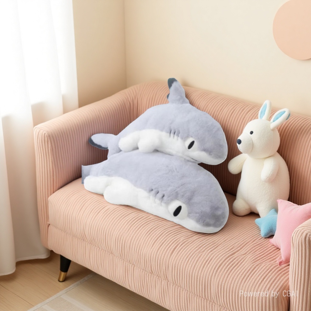 鲨鱼猫毛绒公仔可爱玩偶娃娃柔软抱枕儿童礼物细节图