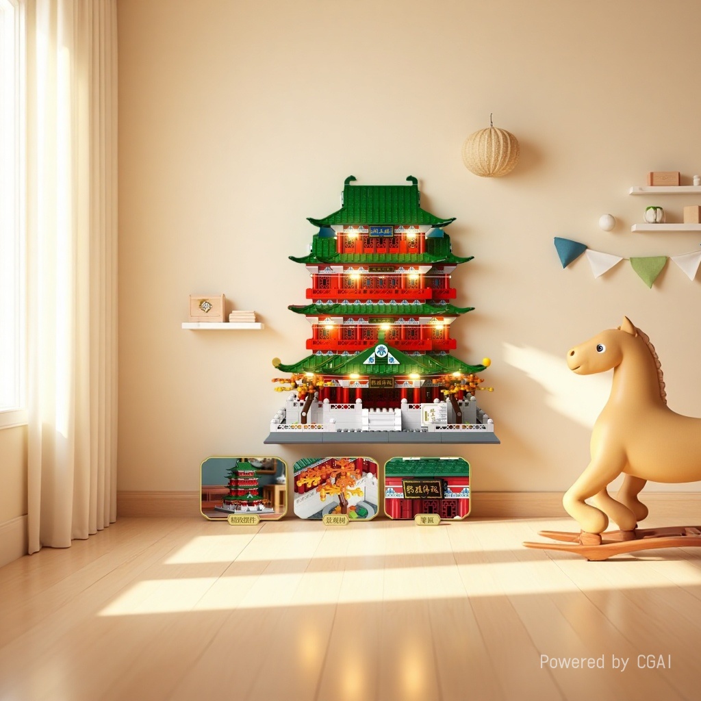 DIY architectural model assembly set, children's educational toys, building blocks, creative handcrafting Specification image