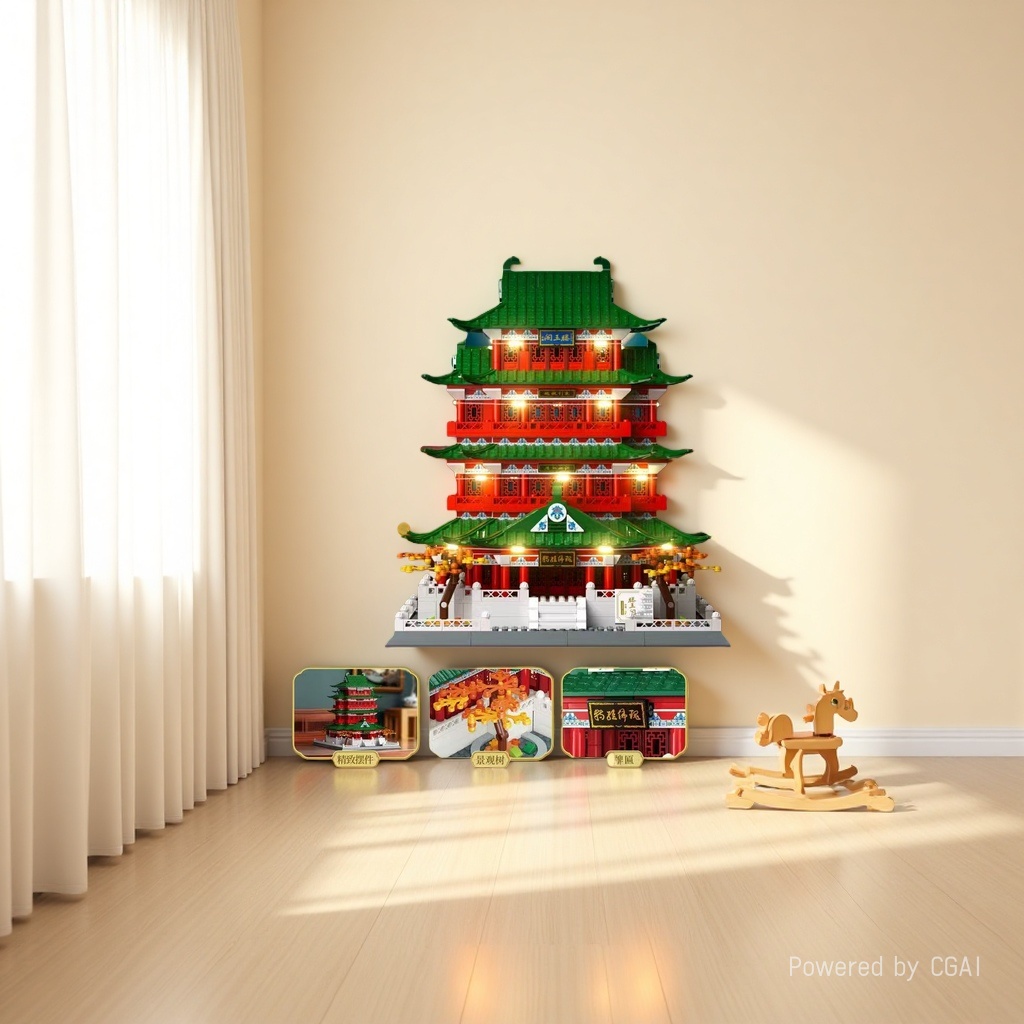DIY architectural model assembly set, children's educational toys, building blocks, creative handcrafting Item Picture