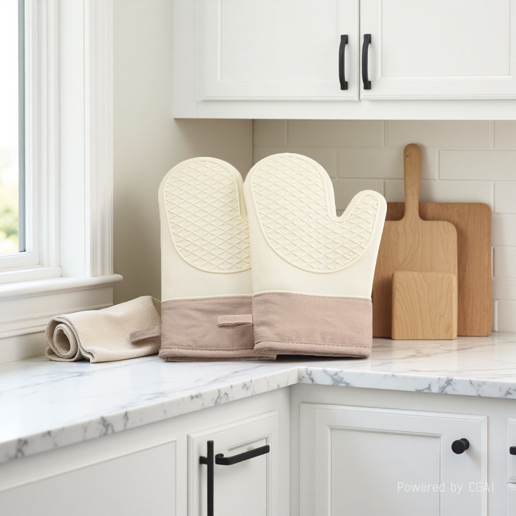 加厚硅胶隔热手套防烫防滑厨房手套微波炉烤箱手套耐高温烘焙手套