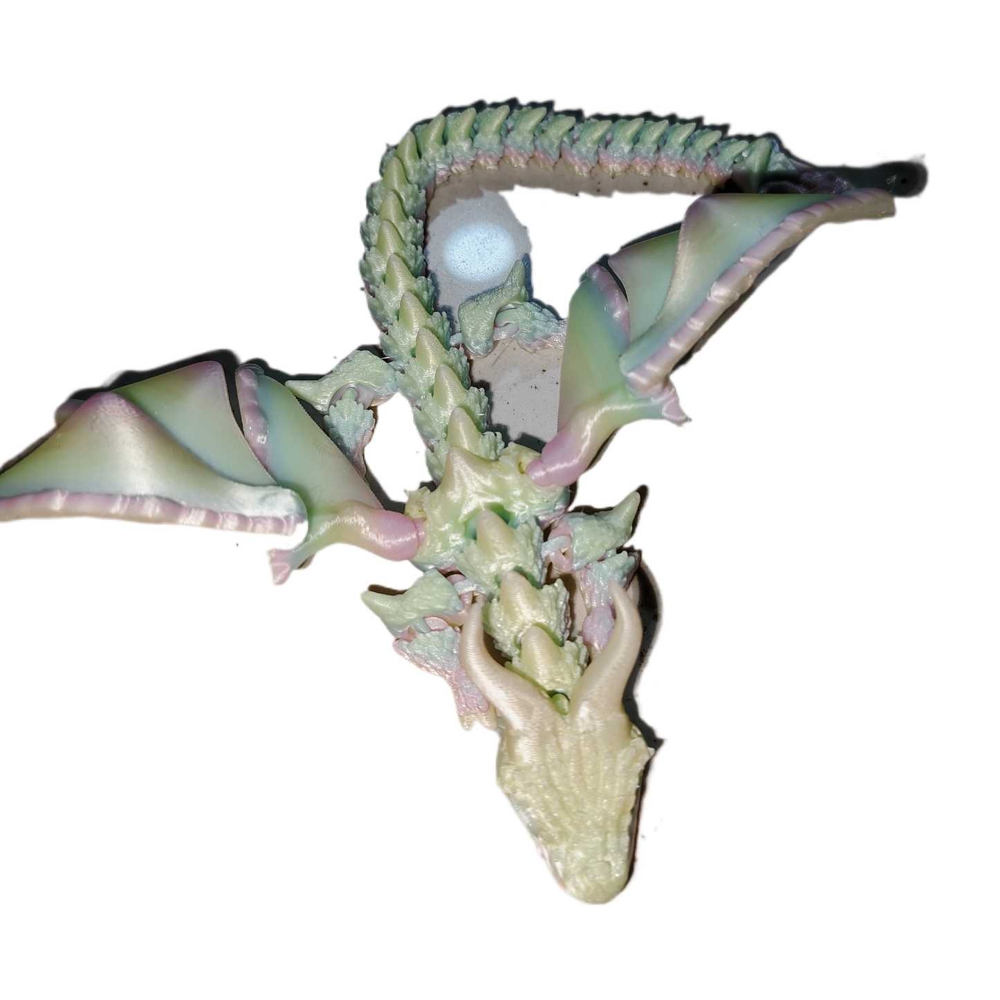 3D打印玩具卡通动物玩具夜光翼龙网红创意摆件白底实物图