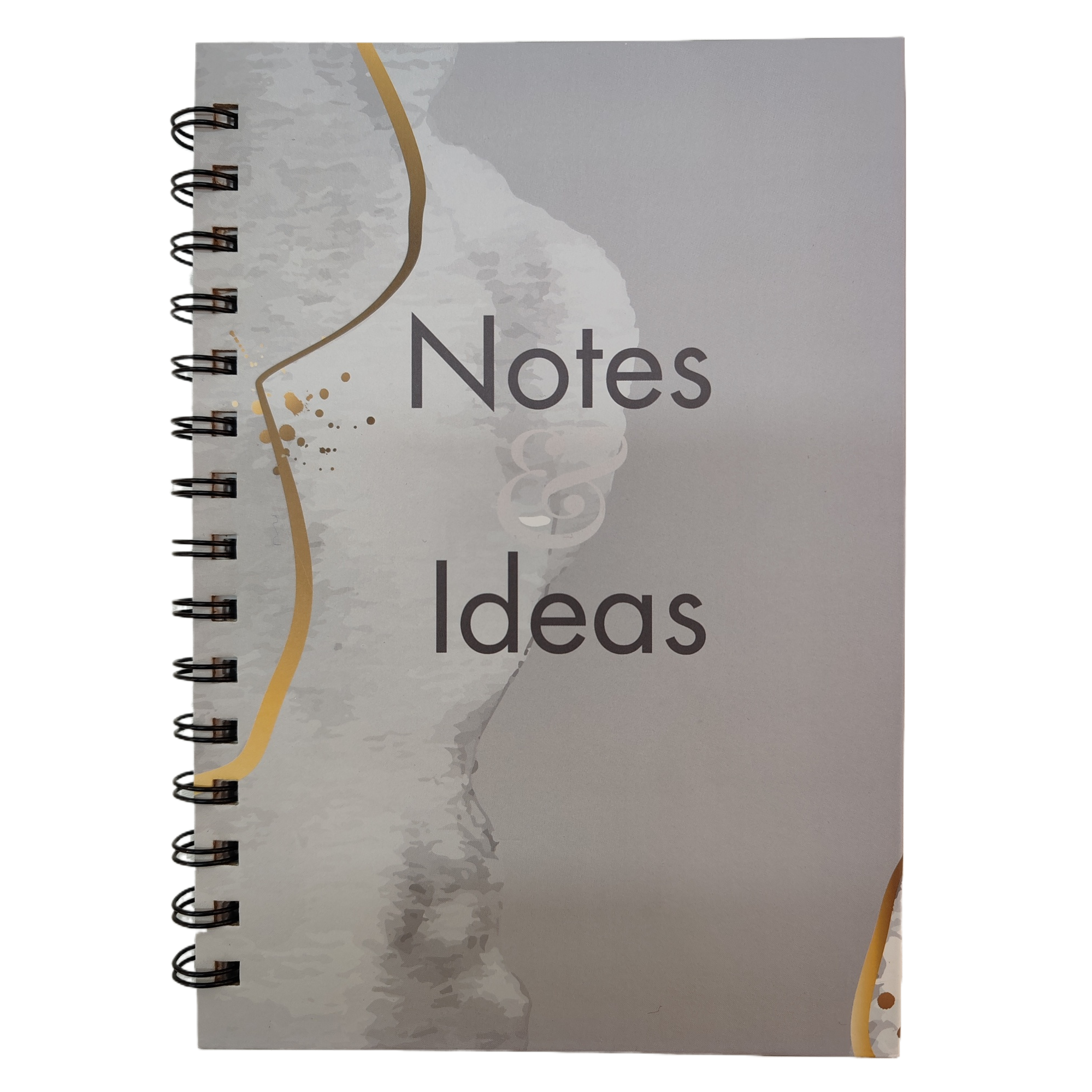 Donghu Paper Products A5 Light Luxury Ink-wash Gold Pattern Coil Notebook, simple business office notebook, student classroom record book Item Picture
