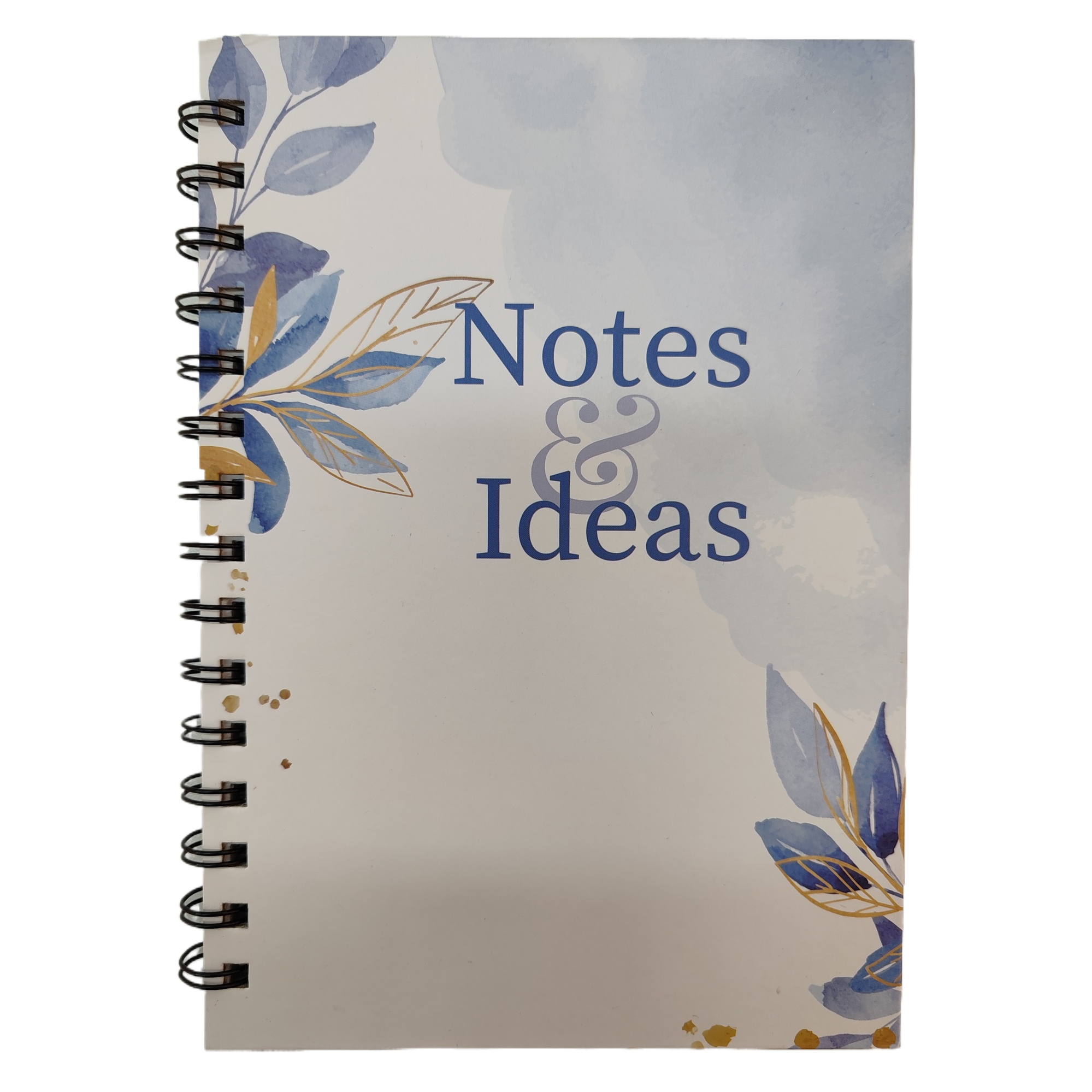 Donghu Paper Products A5 Notes & Ideas Watercolor Blue Gold Branch Leaf Coil Notebook, Artistic and Fresh Notebook, Student Journal, Office Notepad Item Picture