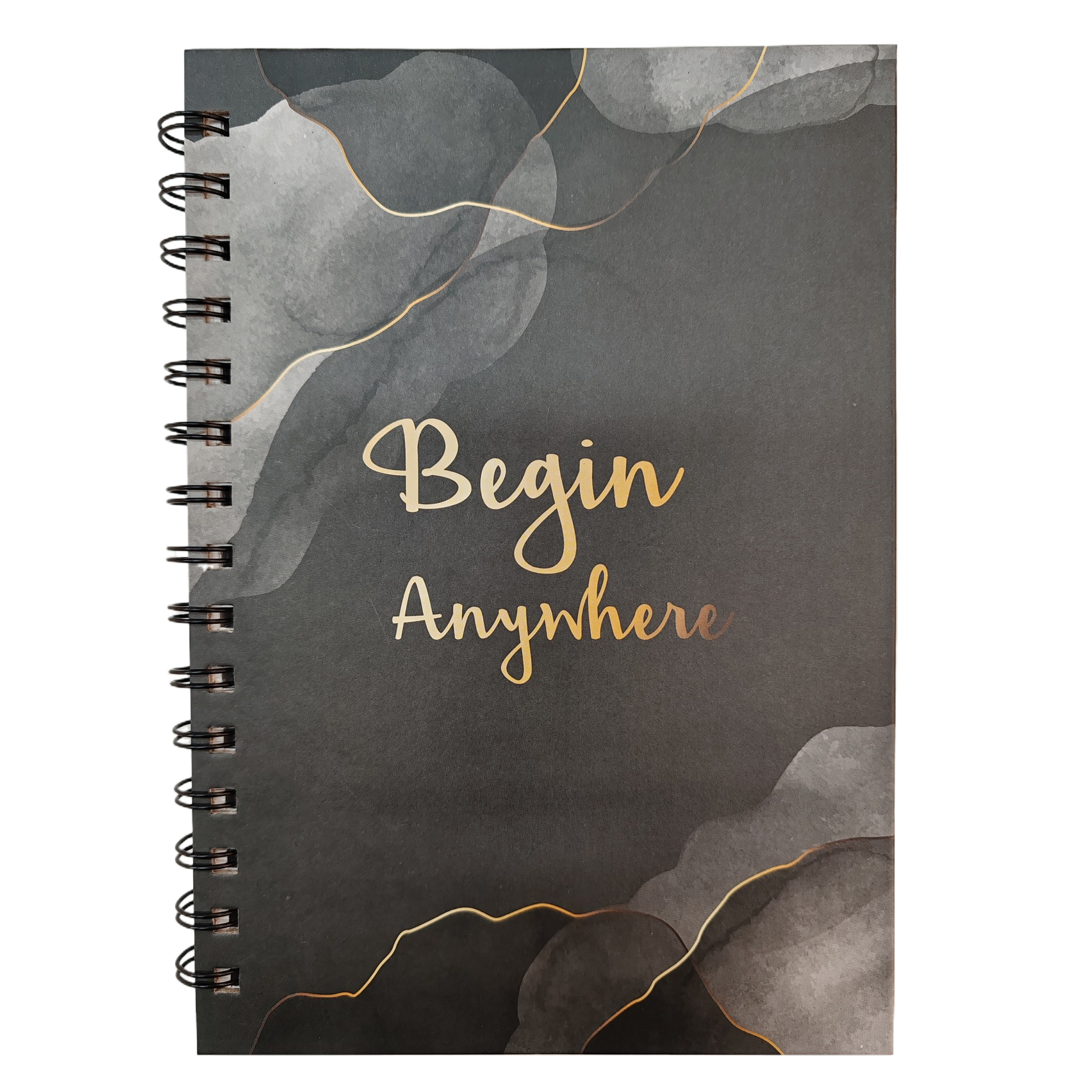 Donghu Paper Products A5 Black Gold Ink Hot Stamping Coil Notebook, high-end and inspiring notebook, student office notebook Item Picture