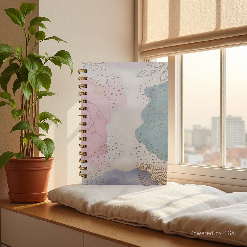 Donghu Paper Products A5 Simple watercolor Coil Notebook, office and student universal notebook stationery, high appearance level, portable notebook details Picture