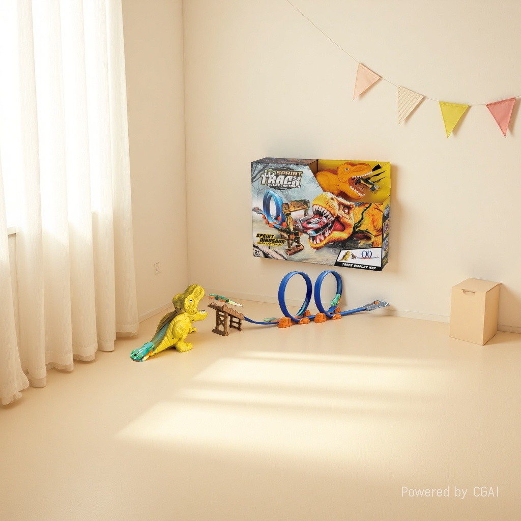 恐龙场景弹射轨道合金车玩具套装恐龙蛋玩具恐龙变形金刚地摊货恐龙模型