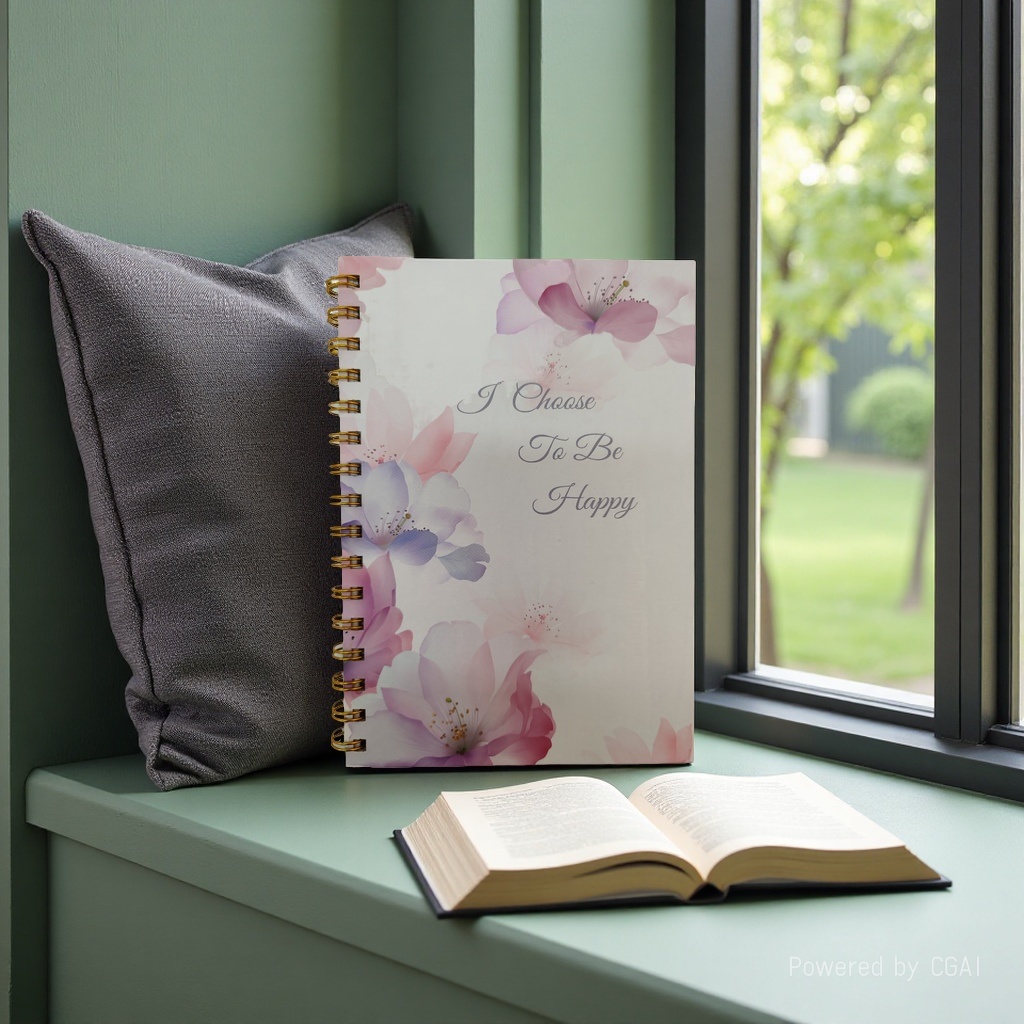 Donghu Paper Products A5 Pink and Purple Gradient Floral Coil Notebook, Fresh floral coil Notebook, Portable notebook, High appearance level planner