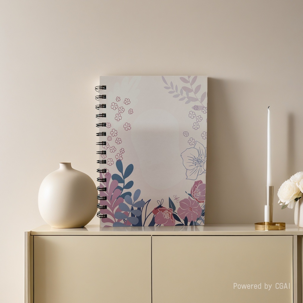 东湖纸品 A5 清新花卉线圈本  莫兰迪粉紫植物插画笔记本