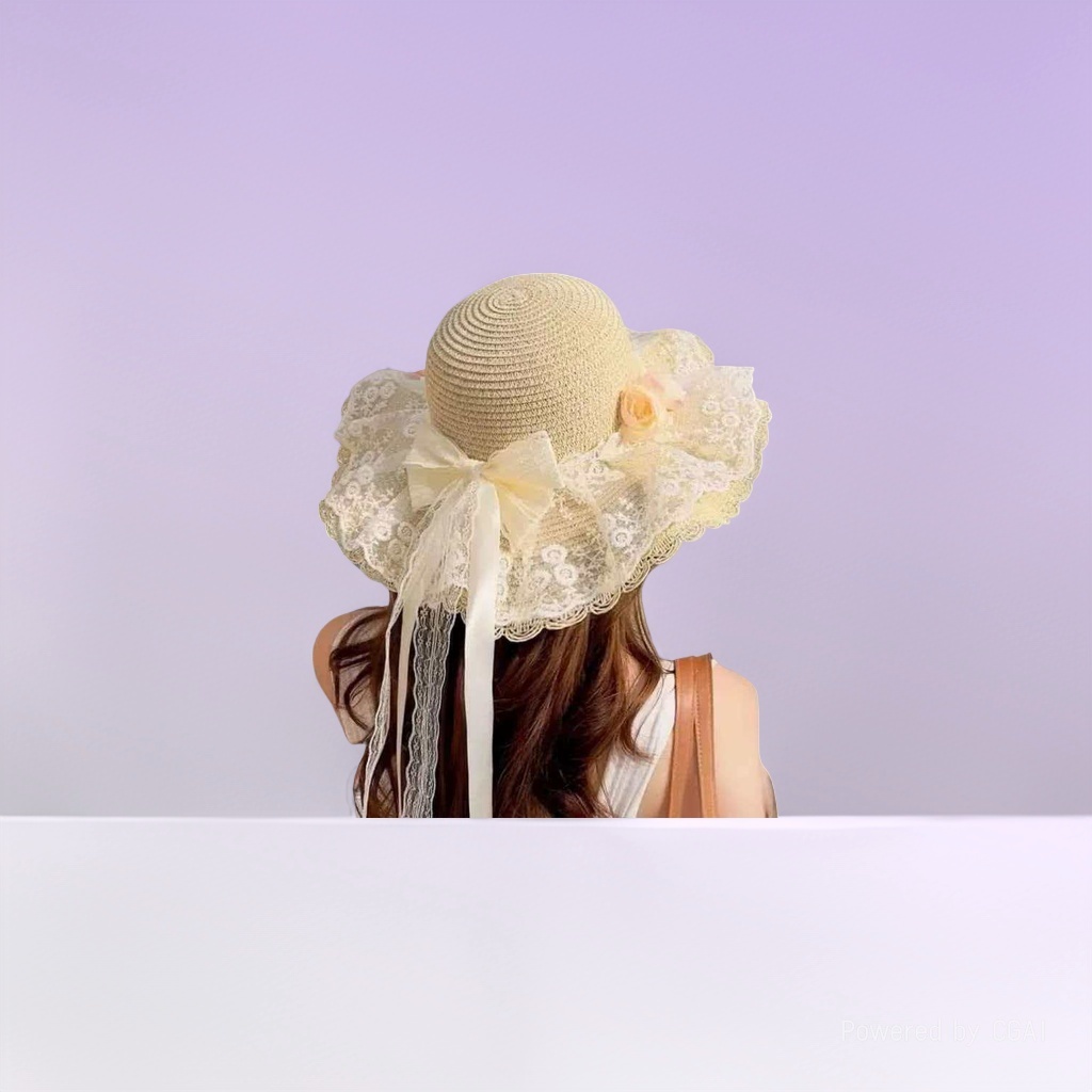 帽子/棒球帽/草帽/小麦秸秆草帽/夏季马尾帽白底实物图