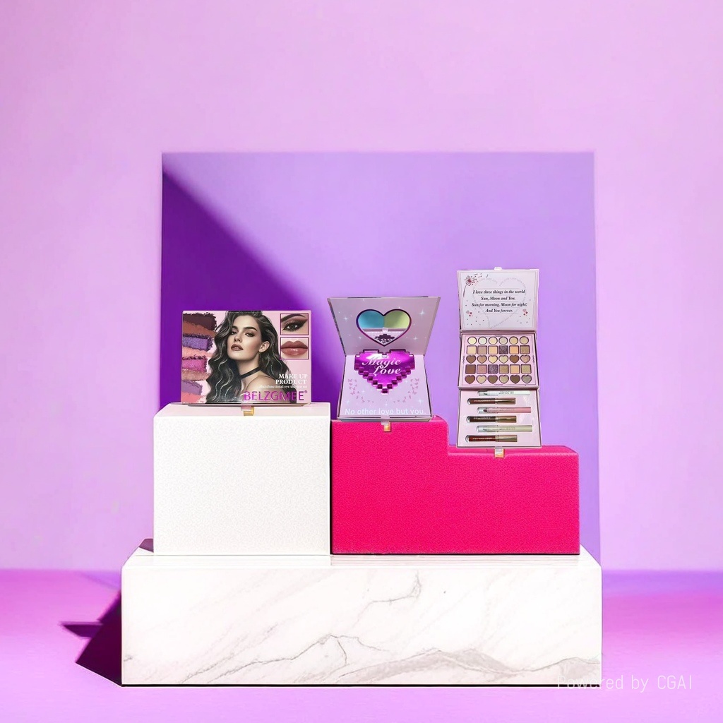 BELZGMEE Dreamy Castle Eyeshadow Gift Box Pink and Gold Magic Love Eternal Souvenir One-piece Packaging Box Application Scenario