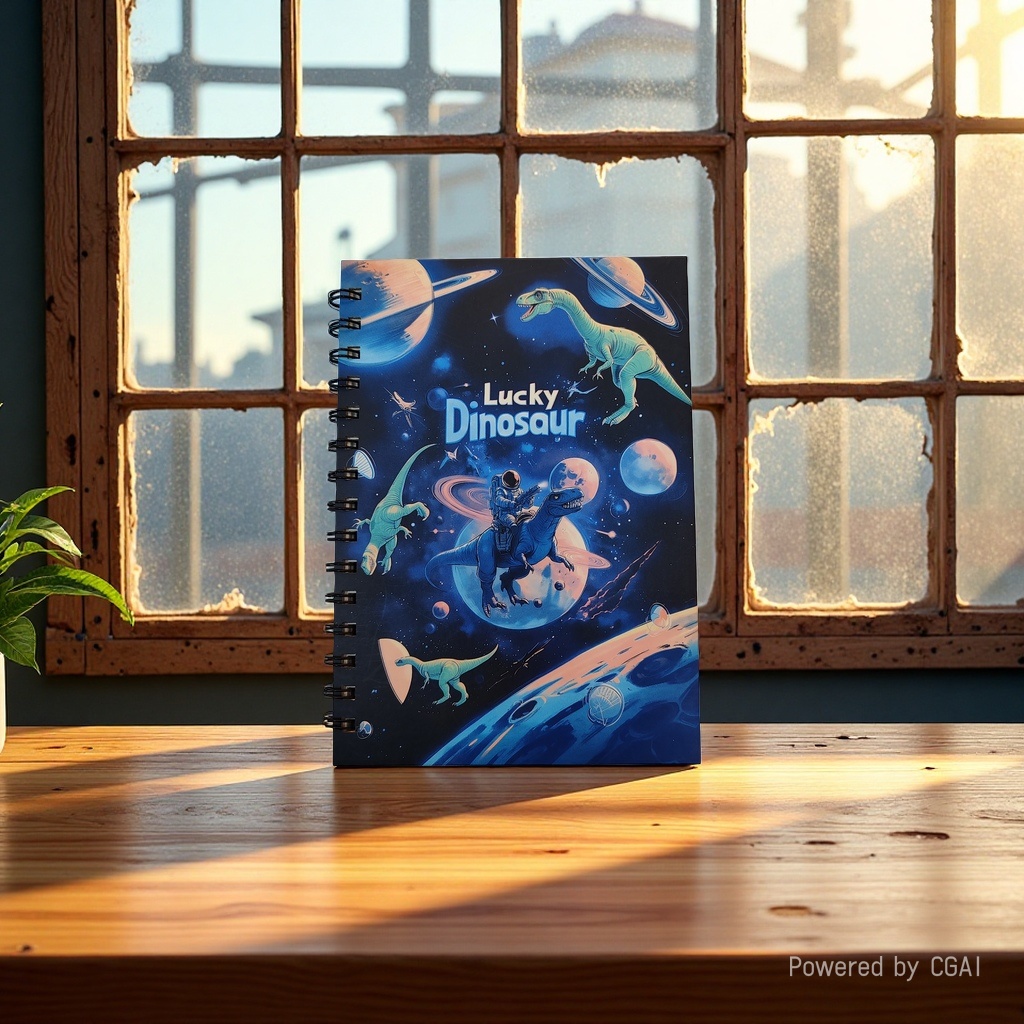 Donghu Paper Products A5 Lucky Dinosaur Space Dinosaur Coil Notebook Boy Cartoon Notebook Student Cool Adventure Notebook Specification image