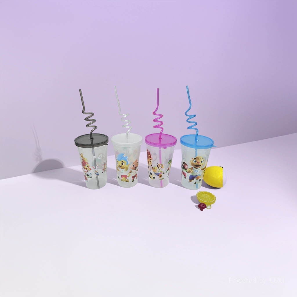 Cartoon children's plastic cups, portable and cute plastic cups, daily necessities, factory direct sales, cross-border e-commerce wholesale for foreign trade Specification image