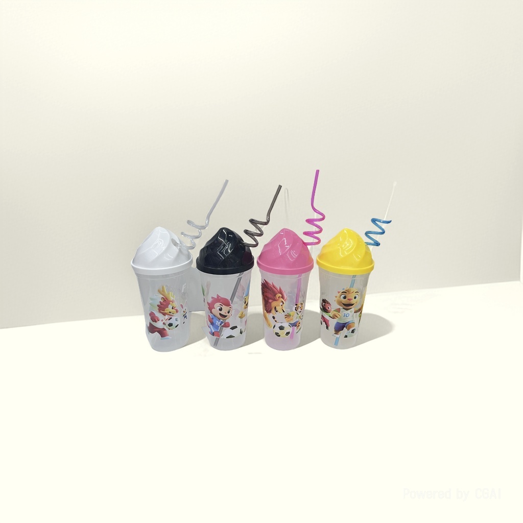 Cartoon children's straw cup, plastic water cup, portable cup, drinking cup, straw water cup, plastic cup, factory direct sales 143724173 details Picture