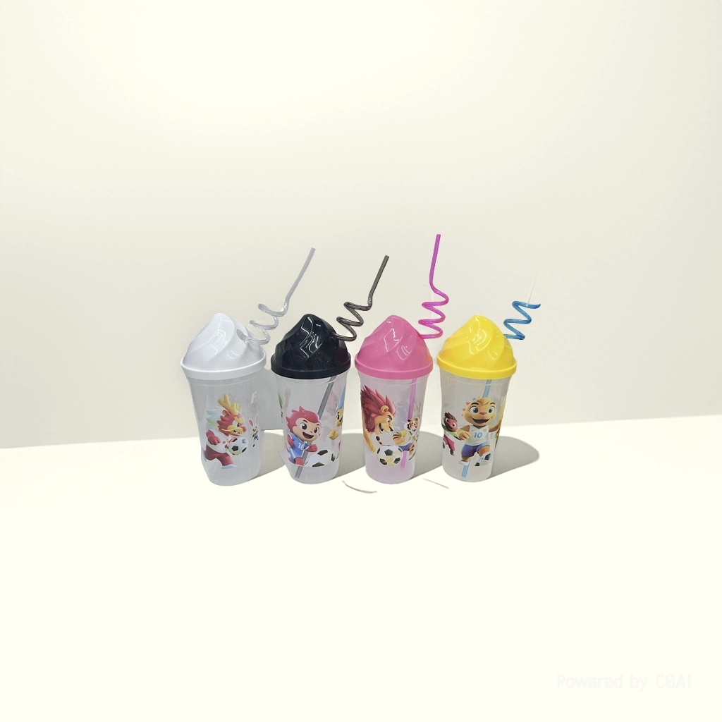 Cartoon children's straw cup, plastic water cup, portable cup, drinking cup, straw water cup, plastic cup, factory direct sales 143724173