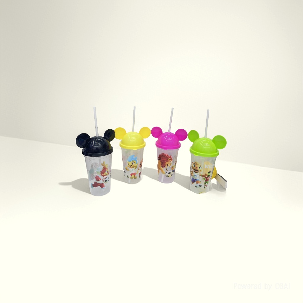 Cartoon children's straw cup, plastic water cup, portable cup, drinking cup, straw water cup, plastic cup, factory direct sales 143724173 Application Scenario