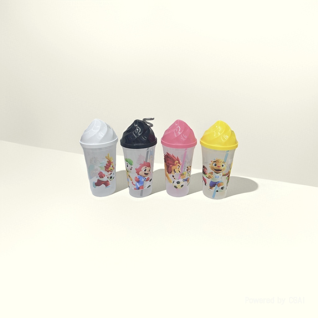 Cartoon children's straw cup, plastic water cup, portable cup, drinking cup, straw water cup, plastic cup, factory direct sales 143724173 Specification image