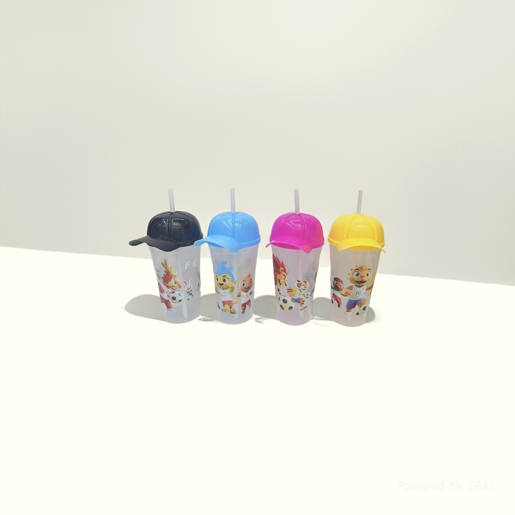 Cartoon children's straw cup, plastic water cup, portable cup, drinking cup, straw water cup, plastic cup, factory direct sales 143924237 details Picture