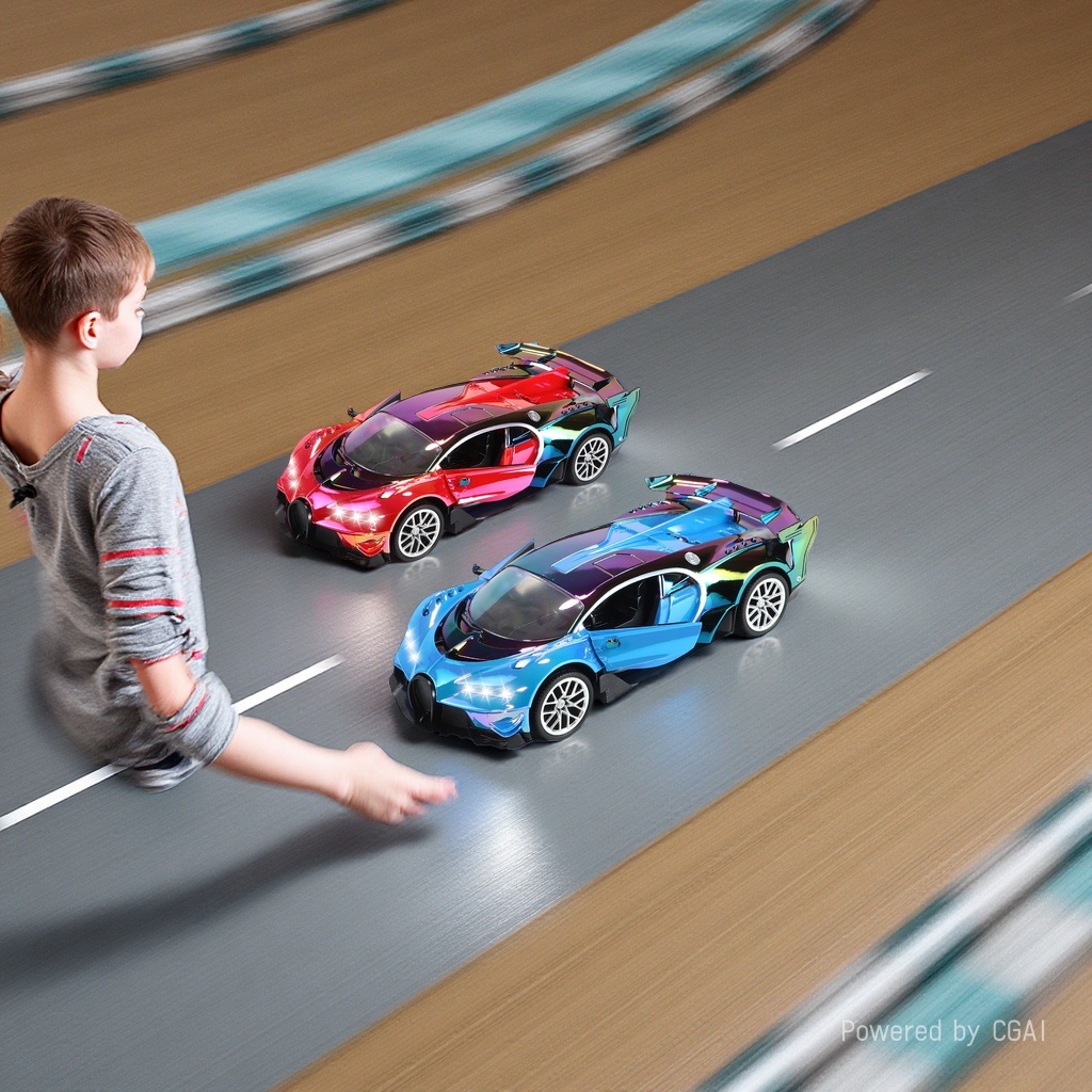 四通遥控玩具车赛车蓝色遥控车无线男孩小汽车灯光飘移儿童遥控车 玩具 电动 遥控玩具 遥控车 塑料 1 伯雅玩具145422167
