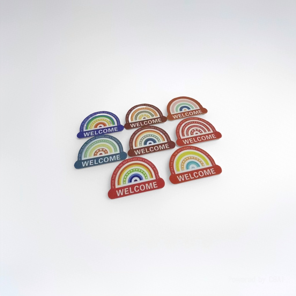 彩虹欢迎地垫黄麻地毯浴室垫pvc浴垫门垫防滑吸水柔软耐用