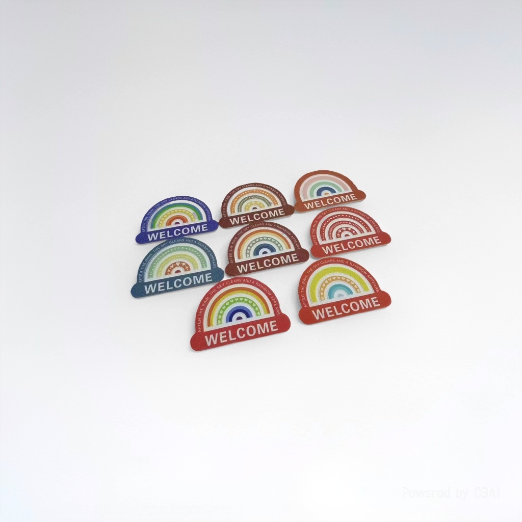 Rainbow welcome floor mat, jute carpet, bathroom mat, pvc bath mat, door mat, anti-slip, absorbent, soft and durable Application Scenario