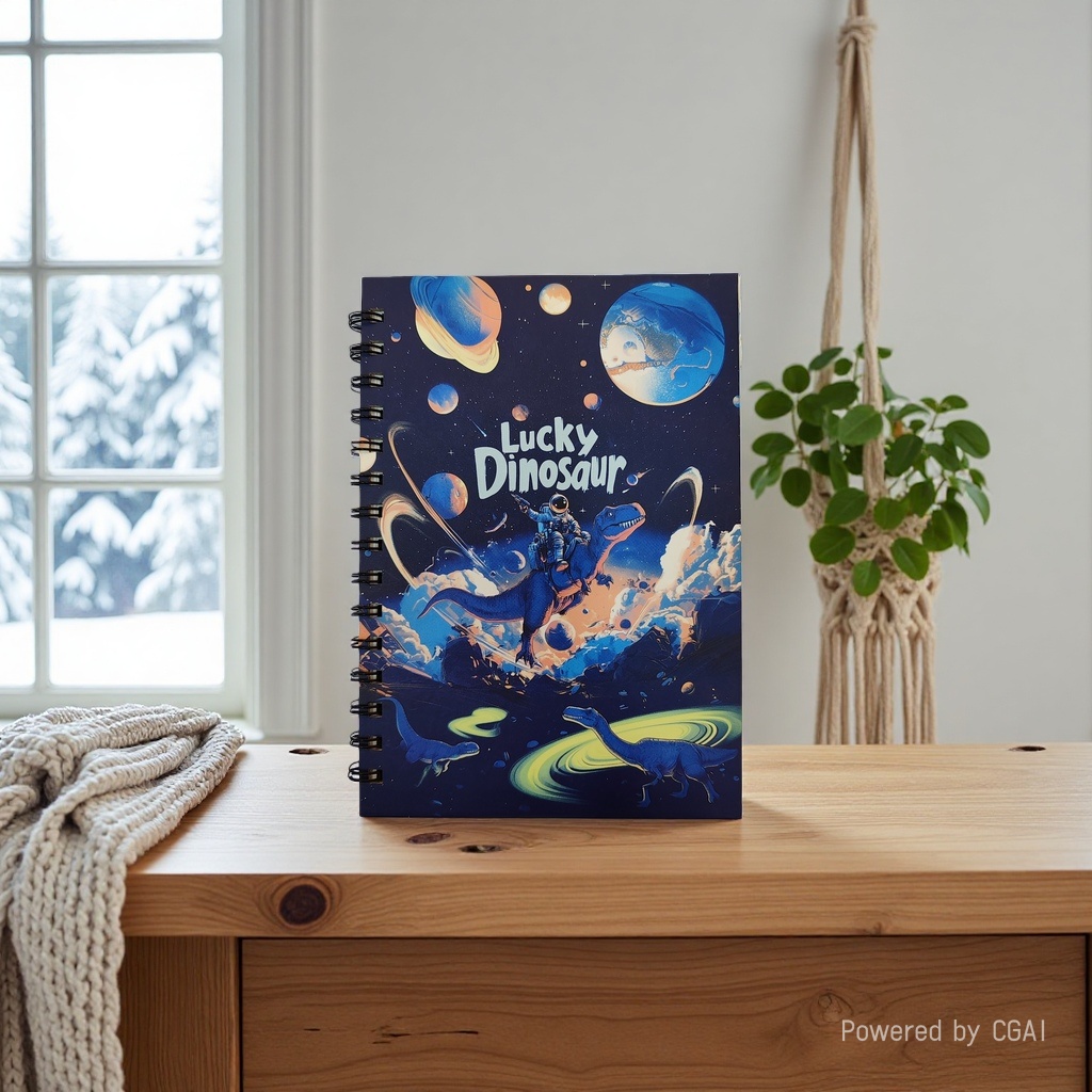 Donghu Paper Products A5 Lucky Dinosaur Space Dinosaur Coil Book Boy Tyrannosaurus Rex Notebook Student Interstellar Adventure Notebook Application Scenario