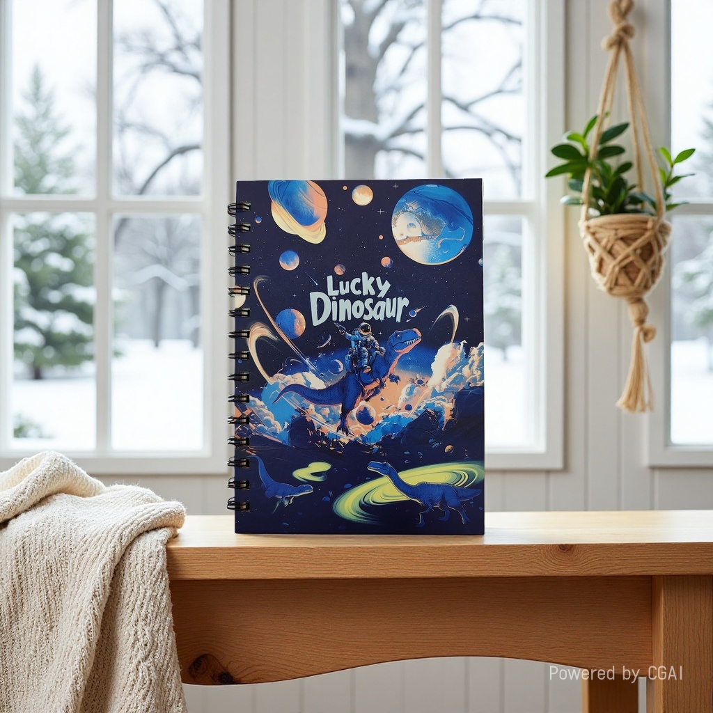 Donghu Paper Products A5 Lucky Dinosaur Space Dinosaur Coil Book Boy Tyrannosaurus Rex Notebook Student Interstellar Adventure Notebook details Picture