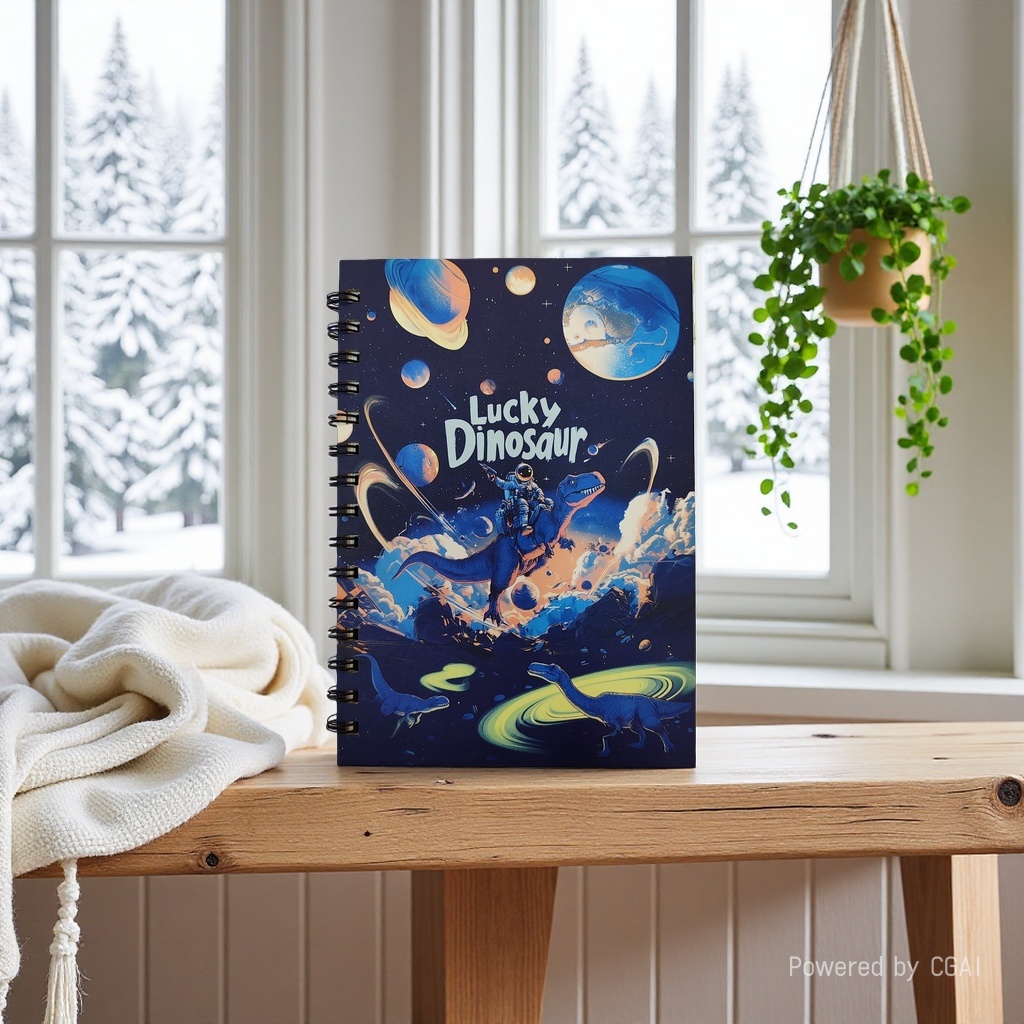 Donghu Paper Products A5 Lucky Dinosaur Space Dinosaur Coil Book Boy Tyrannosaurus Rex Notebook Student Interstellar Adventure Notebook