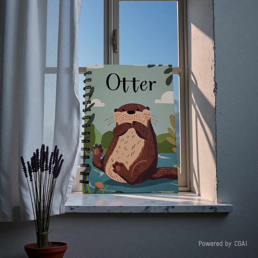 Donghu Paper Products A5 Super Cute Otter, high appearance level Cartoon cover coil Notebook, adorable cartoon notebook Application Scenario