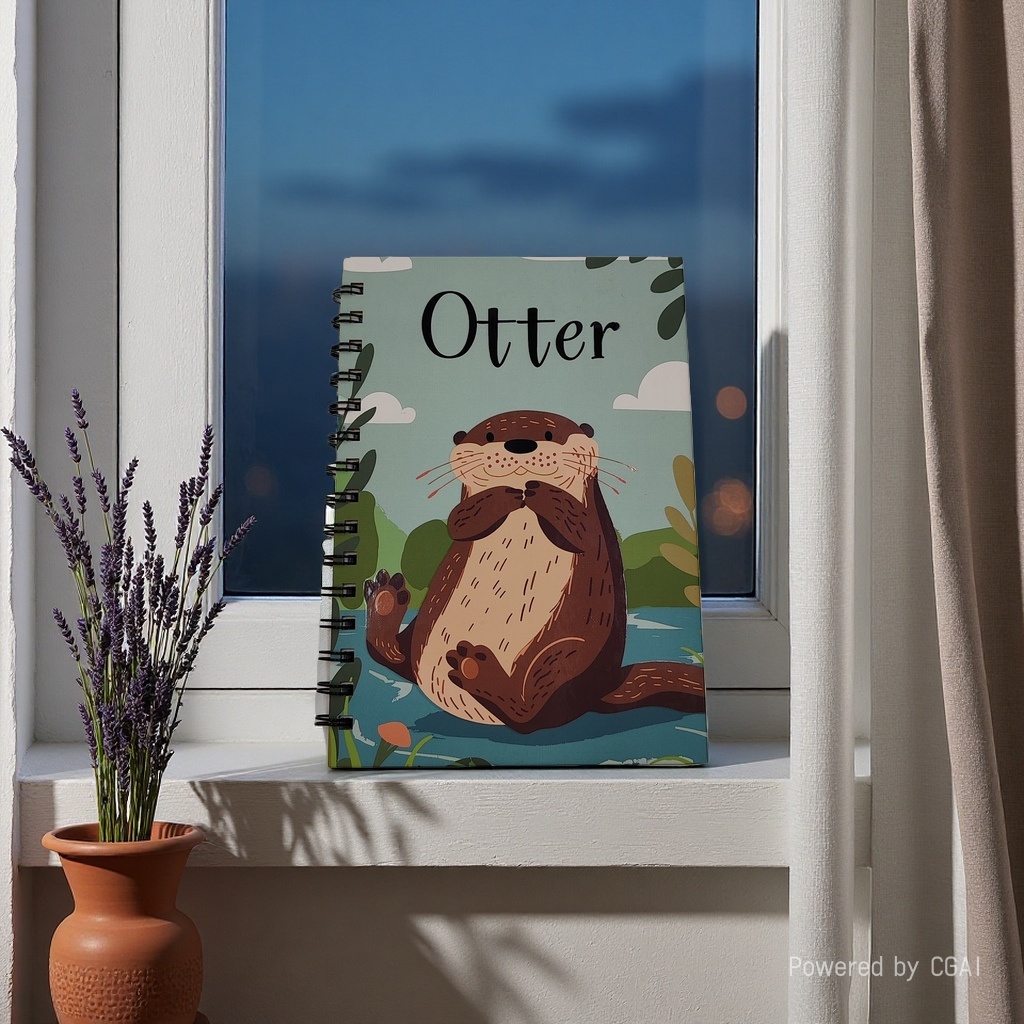 Donghu Paper Products A5 Super Cute Otter, high appearance level Cartoon cover coil Notebook, adorable cartoon notebook