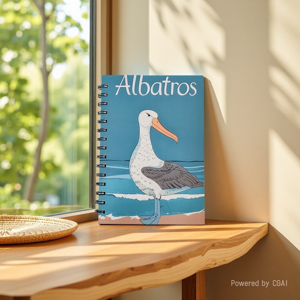 Donghu Paper Products A5 Albatros Albatross Coil Notebook, Marine Animal Notebook, Student Special Exercise Book, Factory Direct sale Specification image