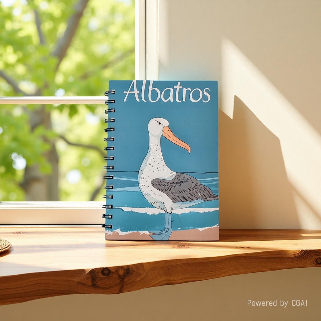 Donghu Paper Products A5 Albatros Albatross Coil Notebook, Marine Animal Notebook, Student Special Exercise Book, Factory Direct sale details Picture