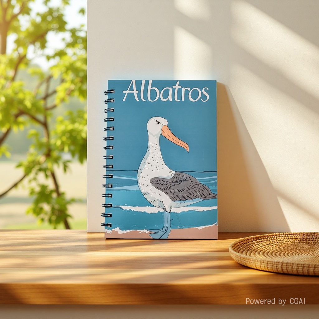 Donghu Paper Products A5 Albatros Albatross Coil Notebook, Marine Animal Notebook, Student Special Exercise Book, Factory Direct sale Application Scenario