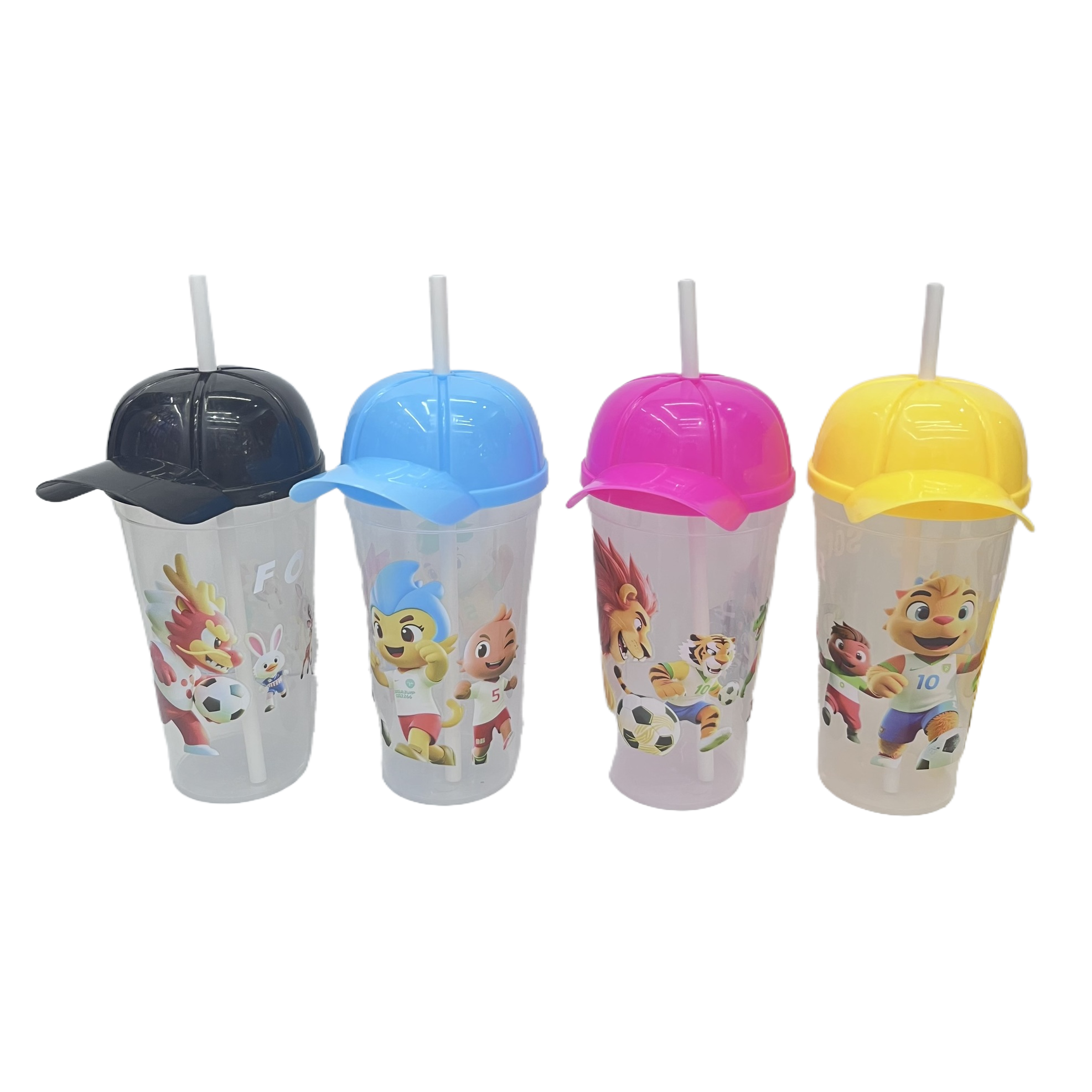 Cartoon children's straw cup, plastic water cup, portable cup, drinking cup, straw water cup, plastic cup, factory direct sales 143924237 Item Picture