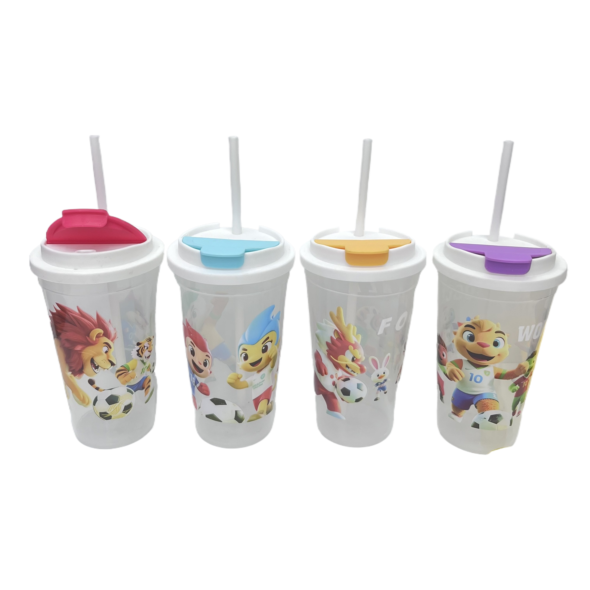 Cartoon children's straw cup, plastic water cup, diagonal cross design with pattern, portable cup, factory direct sales, cross-border e-commerce wholesale for foreign trade, 145116666 Item Picture