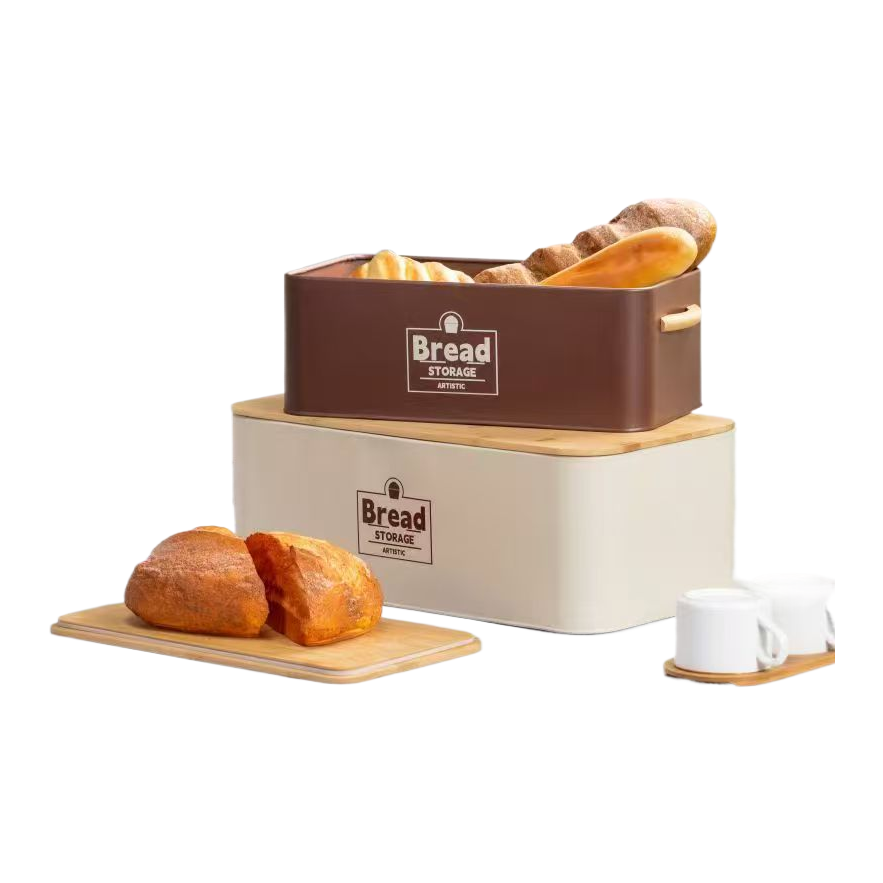 竹盖收纳盒 面包零食罐 